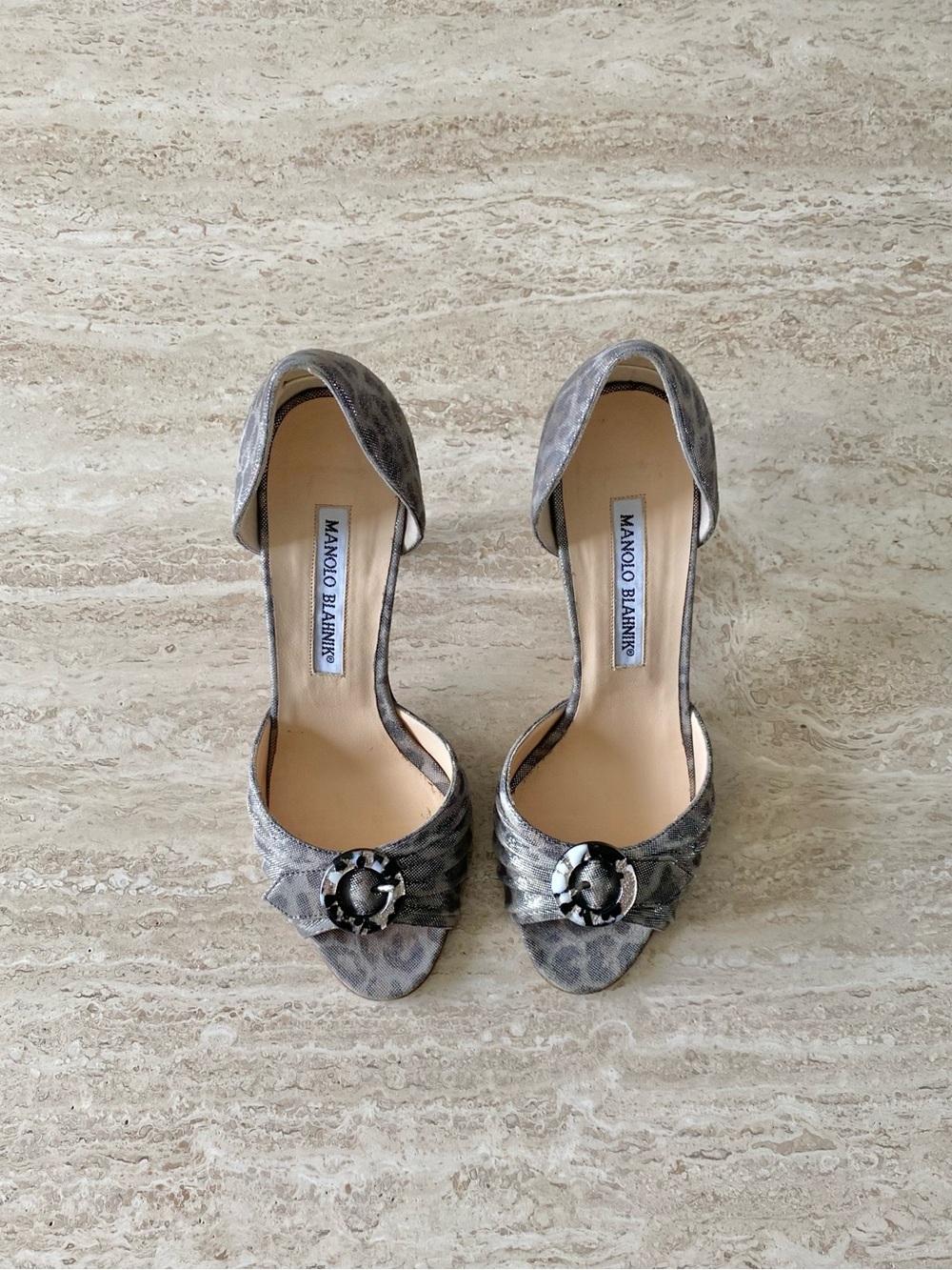 Vintage Manolo Blahnik Leopard D’orsay Sandal Heels